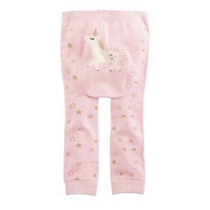 Mud Pie | Baby Girl Pink Knit Unicorn Leggings